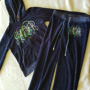 Juicy Couture Blue Velour TrackSuit Set